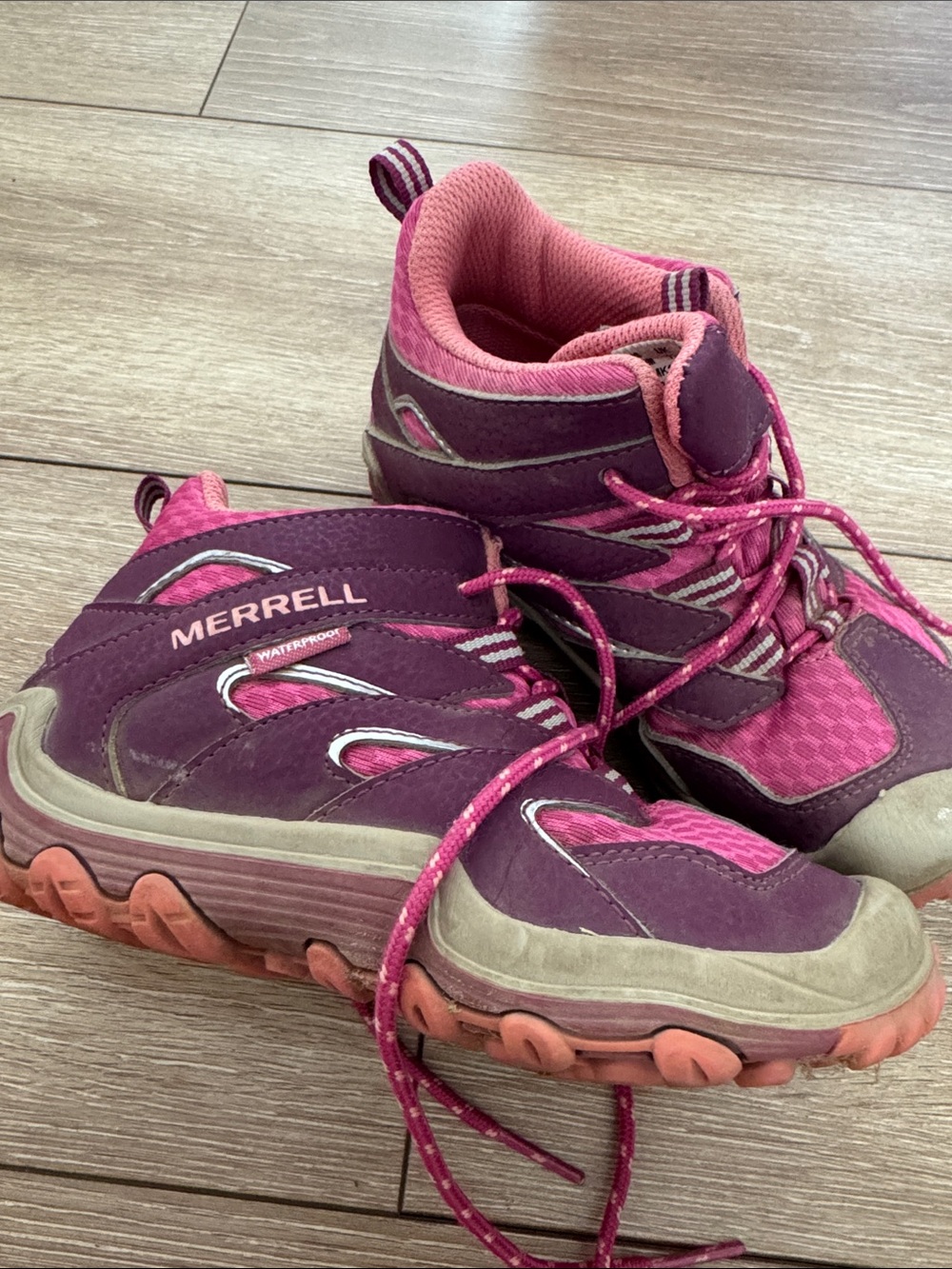 Merrell Kids Pink and Purple Waterproof Hiking Boots